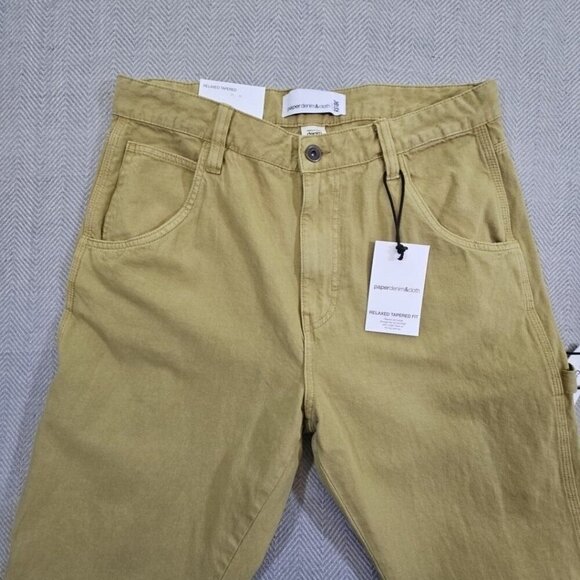 Paper Cloth & Denim Men’s Carpenter Jeans 36 x 32 Relaxed Tapered Beige Y2K - Picture 14 of 16